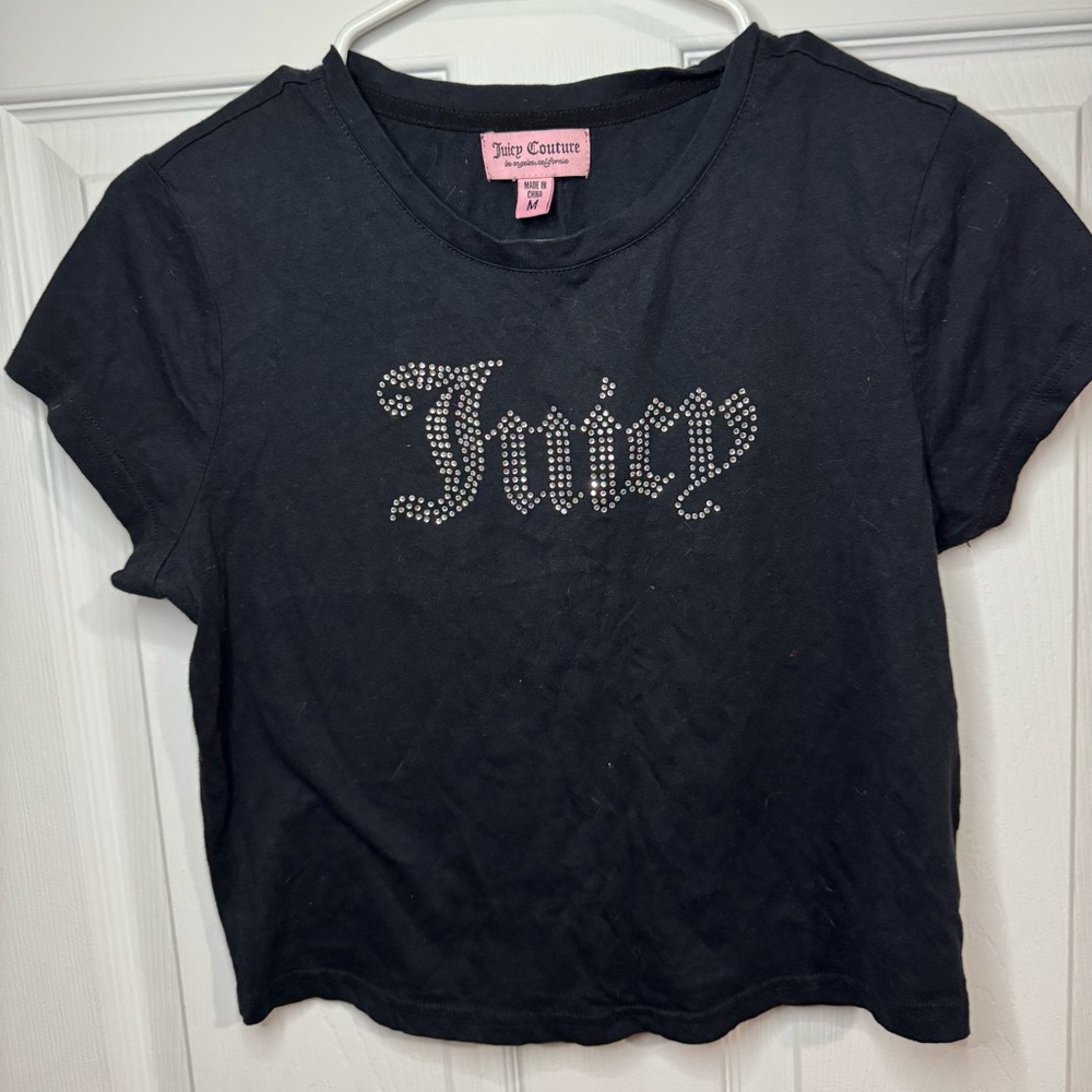 Juicy Couture Black Tee with Sparkling Logo